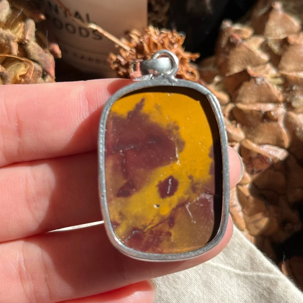 925 silver overlay‎ mookaite cloud pendant